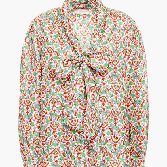 BNWT Tory Burch Runway Printed Bow Blouse in Legacy Paisley size 4 - Picture 5 of 5